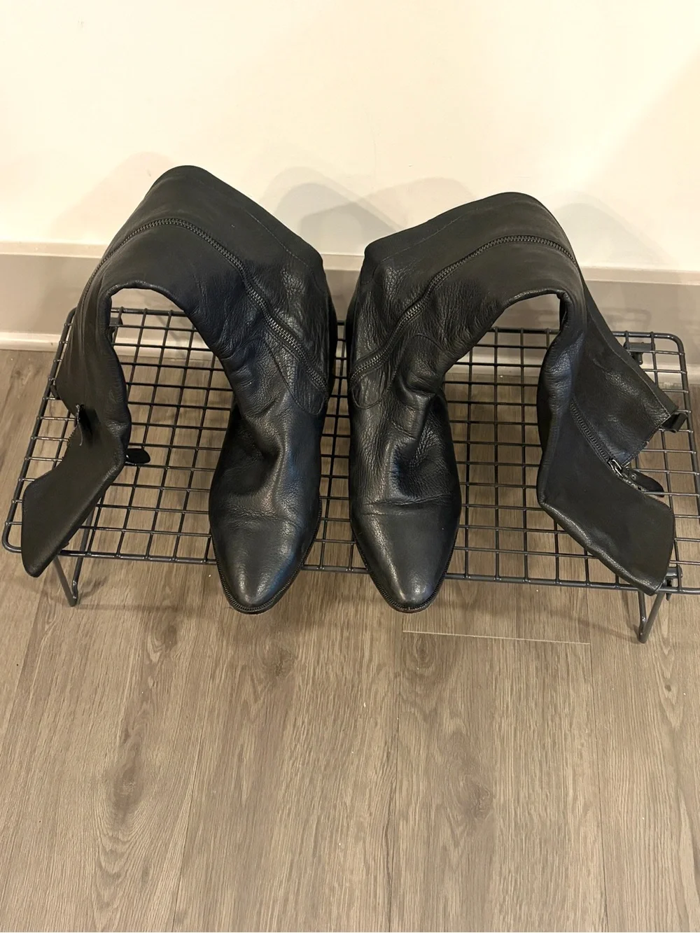 Dolce Vita Black Leather Over-the-Knee Boots with Block Heel